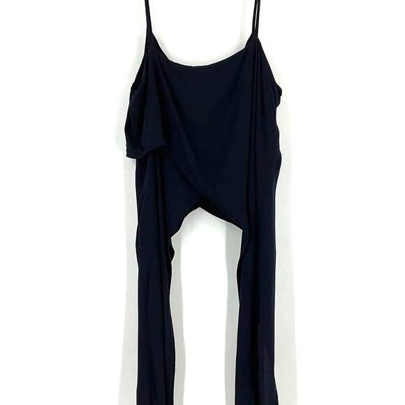 Zara Navy Blue Sleeveless Top Large Asymmetrical - Picture 3 of 7